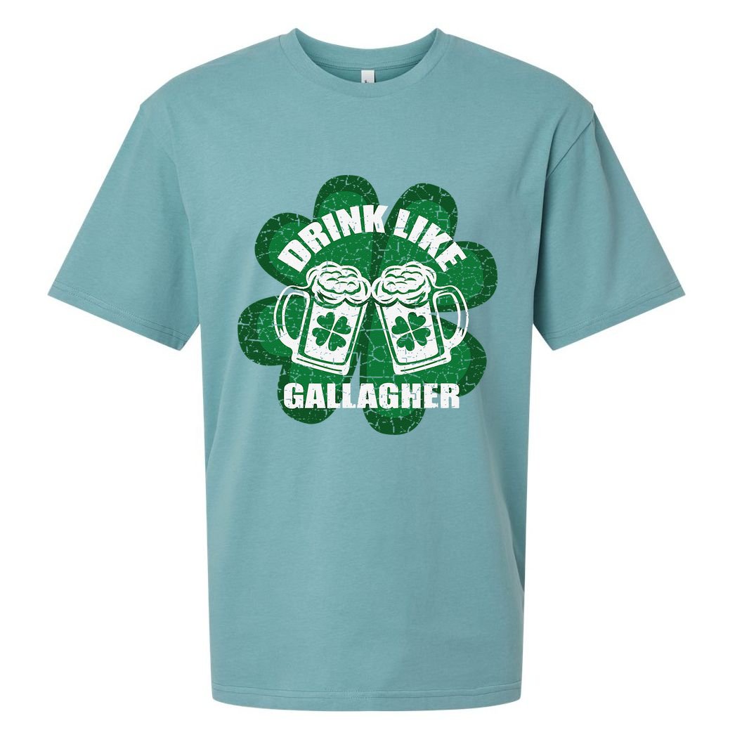 Drink Like A Gallagher Saint Patrick's Day Irish Sueded Cloud Jersey T-Shirt