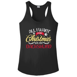 Dog Lover All I Want For Christmas Is A Dachshund Gift Ladies PosiCharge Competitor Racerback Tank