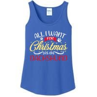 Dog Lover All I Want For Christmas Is A Dachshund Gift Ladies Essential Tank