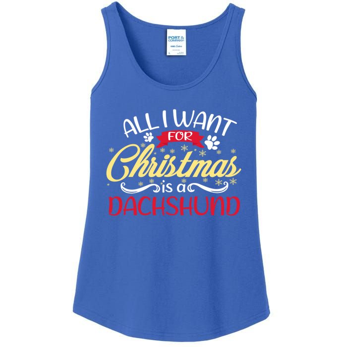 Dog Lover All I Want For Christmas Is A Dachshund Gift Ladies Essential Tank