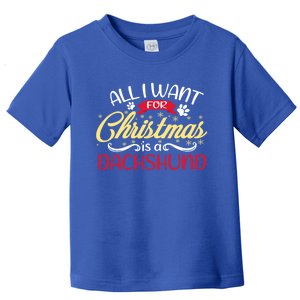 Dog Lover All I Want For Christmas Is A Dachshund Gift Toddler T-Shirt