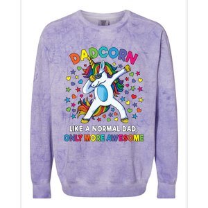 Dadcorn Like A Dad Only Awesome Dabbing Unicorn Colorblast Crewneck Sweatshirt