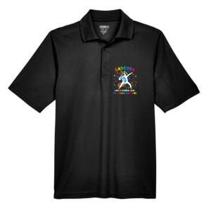 Dadcorn Like A Dad Only Awesome Dabbing Unicorn Men's Origin Performance Pique Polo