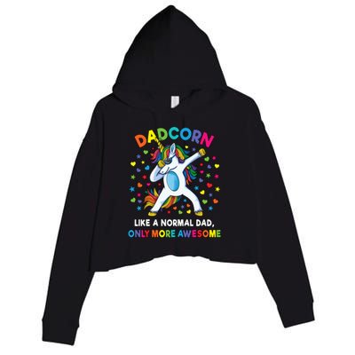 Dadcorn Like A Dad Only Awesome Dabbing Unicorn Crop Fleece Hoodie