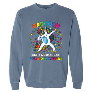 Dadcorn Like A Dad Only Awesome Dabbing Unicorn Garment-Dyed Sweatshirt