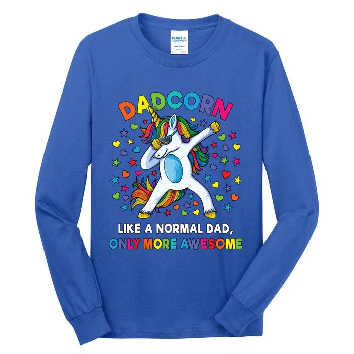 Dadcorn Like A Dad Only Awesome Dabbing Unicorn Tall Long Sleeve T-Shirt