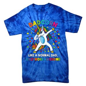 Dadcorn Like A Dad Only Awesome Dabbing Unicorn Tie-Dye T-Shirt