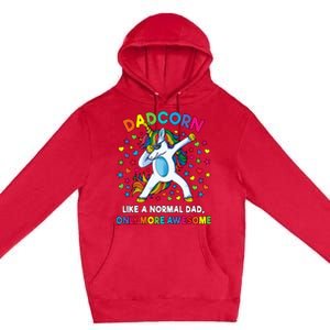 Dadcorn Like A Dad Only Awesome Dabbing Unicorn Premium Pullover Hoodie