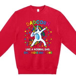 Dadcorn Like A Dad Only Awesome Dabbing Unicorn Premium Crewneck Sweatshirt