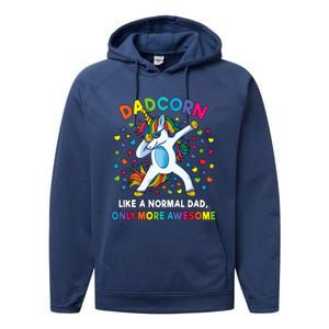 Dadcorn Like A Dad Only Awesome Dabbing Unicorn Performance Fleece Hoodie