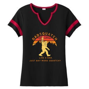 Dadsquatch Like A Dad Way More Squatchy Funny Bigfoot Ladies Halftime Notch Neck Tee