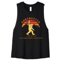 Dadsquatch Like A Dad Way More Squatchy Funny Bigfoot Women's Racerback Cropped Tank