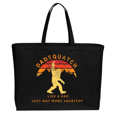 Dadsquatch Like A Dad Way More Squatchy Funny Bigfoot Cotton Canvas Jumbo Tote