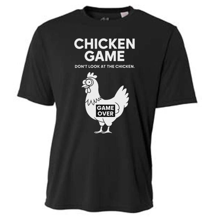 Dont Look At The Chicken Funny Chicken Game Cooling Performance Crew T-Shirt