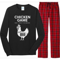 Dont Look At The Chicken Funny Chicken Game Long Sleeve Pajama Set