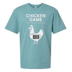 Dont Look At The Chicken Funny Chicken Game Sueded Cloud Jersey T-Shirt