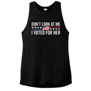 Dont Look At Me I Voted For Her Harris Madam President Ladies PosiCharge Tri-Blend Wicking Tank