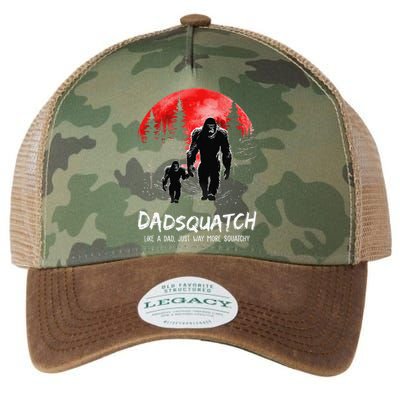 Dadsquatch Like A Dad Just Way More Squatchy Funny Bigfoot Legacy Tie Dye Trucker Hat