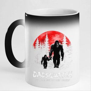 Dadsquatch Like A Dad Just Way More Squatchy Funny Bigfoot 11oz Black Color Changing Mug