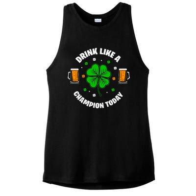 Drink Like A Champion Today Ladies PosiCharge Tri-Blend Wicking Tank