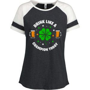 Drink Like A Champion Today Enza Ladies Jersey Colorblock Tee