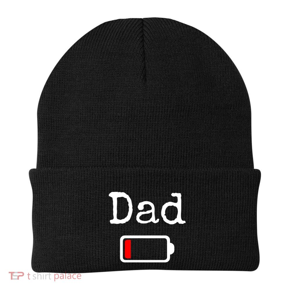 Dad Low Battery Meaningful Gift Tired Dad Meaningful Gift Funny Dad Gift Knit Cap Winter Beanie