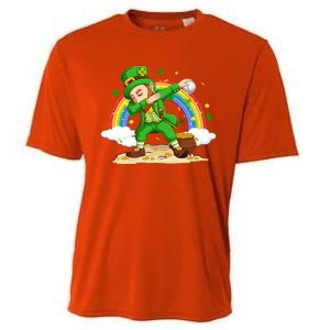 Dabbing Leprechaun Baseball Ball St Patricks Day Cute Gift Cooling Performance Crew T-Shirt