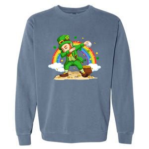 Dabbing Leprechaun Baseball Ball St Patricks Day Cute Gift Garment-Dyed Sweatshirt