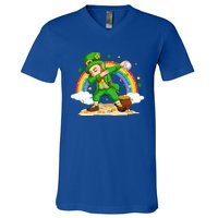 Dabbing Leprechaun Baseball Ball St Patricks Day Cute Gift V-Neck T-Shirt