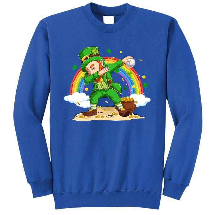 Dabbing Leprechaun Baseball Ball St Patricks Day Cute Gift Tall Sweatshirt