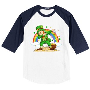 Dabbing Leprechaun Baseball Ball St Patricks Day Cute Gift Baseball Sleeve Shirt