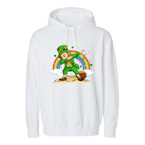 Dabbing Leprechaun Baseball Ball St Patricks Day Cute Gift Garment-Dyed Fleece Hoodie