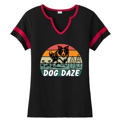 Dog LoverS Bliss Dog Daze Cool Gift Ladies Halftime Notch Neck Tee