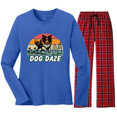 Dog LoverS Bliss Dog Daze Cool Gift Women's Long Sleeve Flannel Pajama Set 