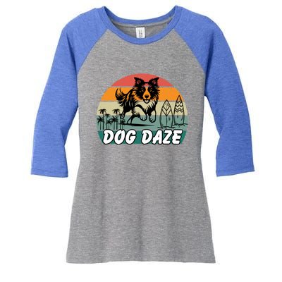 Dog LoverS Bliss Dog Daze Cool Gift Women's Tri-Blend 3/4-Sleeve Raglan Shirt