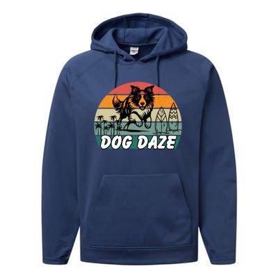 Dog LoverS Bliss Dog Daze Cool Gift Performance Fleece Hoodie