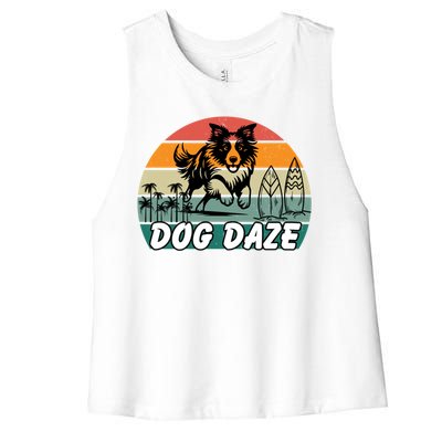 Dog LoverS Bliss Dog Daze Cool Gift Women's Racerback Cropped Tank