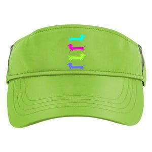 Doxie Lover Brightly Colored Dachshunds Meaningful Gift Adult Drive Performance Visor