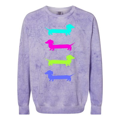 Doxie Lover Brightly Colored Dachshunds Meaningful Gift Colorblast Crewneck Sweatshirt