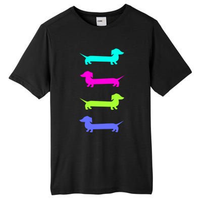 Doxie Lover Brightly Colored Dachshunds Meaningful Gift Tall Fusion ChromaSoft Performance T-Shirt