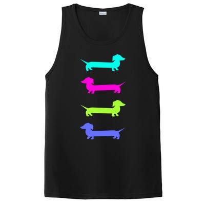 Doxie Lover Brightly Colored Dachshunds Meaningful Gift PosiCharge Competitor Tank