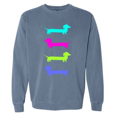 Doxie Lover Brightly Colored Dachshunds Meaningful Gift Garment-Dyed Sweatshirt