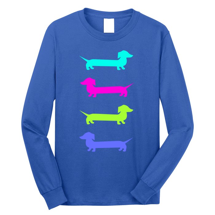 Doxie Lover Brightly Colored Dachshunds Meaningful Gift Long Sleeve Shirt