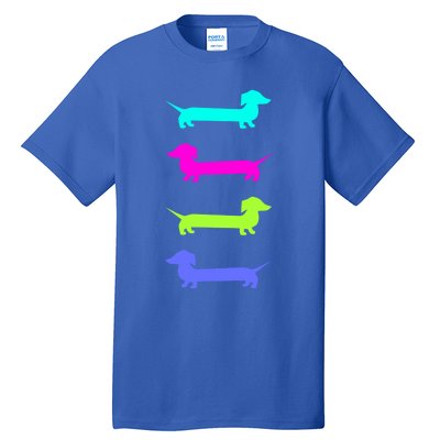 Doxie Lover Brightly Colored Dachshunds Meaningful Gift Tall T-Shirt