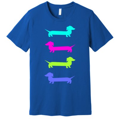 Doxie Lover Brightly Colored Dachshunds Meaningful Gift Premium T-Shirt