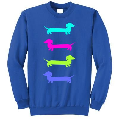 Doxie Lover Brightly Colored Dachshunds Meaningful Gift Tall Sweatshirt