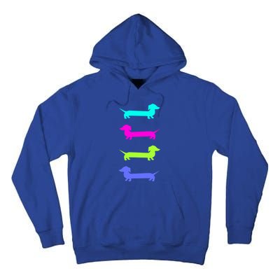 Doxie Lover Brightly Colored Dachshunds Meaningful Gift Tall Hoodie