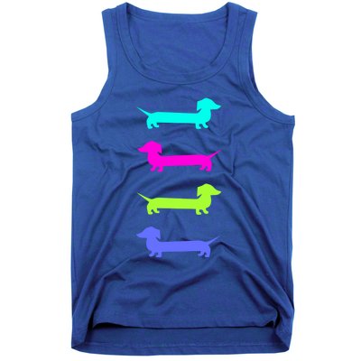 Doxie Lover Brightly Colored Dachshunds Meaningful Gift Tank Top