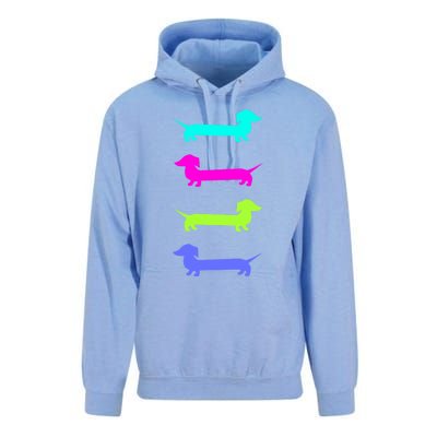 Doxie Lover Brightly Colored Dachshunds Meaningful Gift Unisex Surf Hoodie