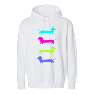 Doxie Lover Brightly Colored Dachshunds Meaningful Gift Garment-Dyed Fleece Hoodie